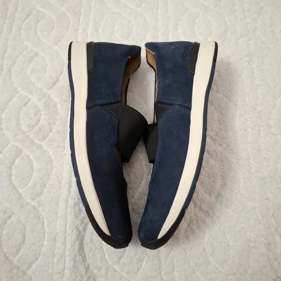 Vionic Cadee Blue Leather Slip On Mary Jane Comfort Shoes Size 8
