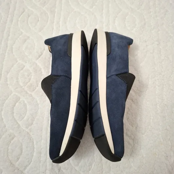 Vionic Cadee Blue Leather Slip On Mary Jane Comfort Shoes Size 8