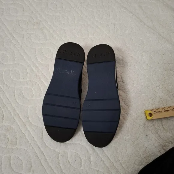 Vionic Cadee Blue Leather Slip On Mary Jane Comfort Shoes Size 8