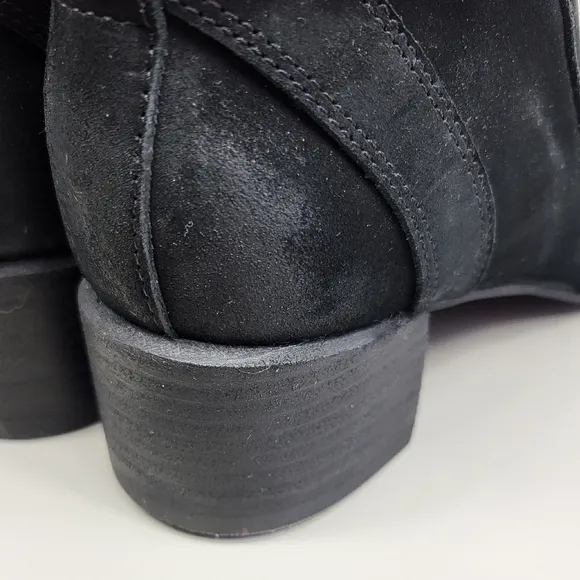 Vionic Sienna Nubuck Waterproof Leather Heeled Ankle Booties Black USA 6