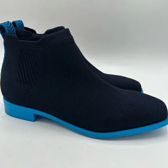 VIVAIA Square-Toe Water-Repellent Ankle Boots (Ryan Pro) Navy Azure Blue SZ 38.5