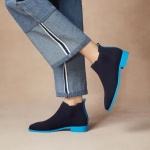 VIVAIA Square-Toe Water-Repellent Ankle Boots (Ryan Pro) Navy Azure Blue SZ 38.5