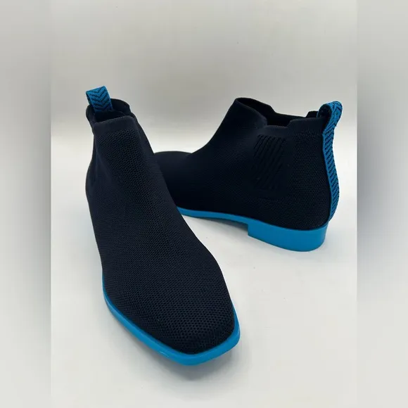 VIVAIA Square-Toe Water-Repellent Ankle Boots (Ryan Pro) Navy Azure Blue SZ 38.5