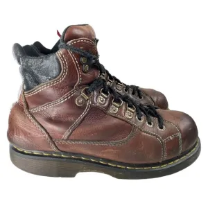 Vtg Dr. Marten's Industrial Heritage Brown Leather Steel Toe Work Boots Sz 10M