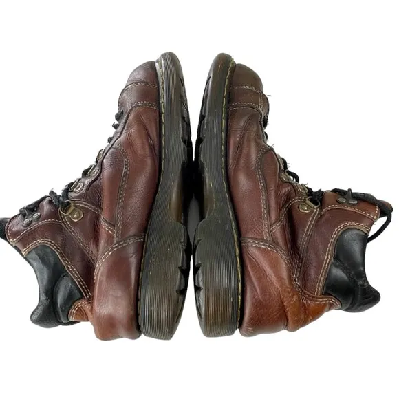 Vtg Dr. Marten's Industrial Heritage Brown Leather Steel Toe Work Boots Sz 10M
