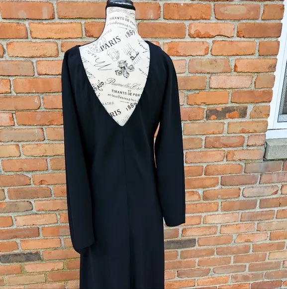 Vtg Jones New York Classic Black Embellished Back Cocktail Dress | Size 16