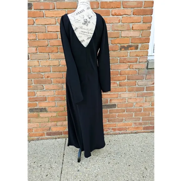 Vtg Jones New York Classic Black Embellished Back Cocktail Dress | Size 16