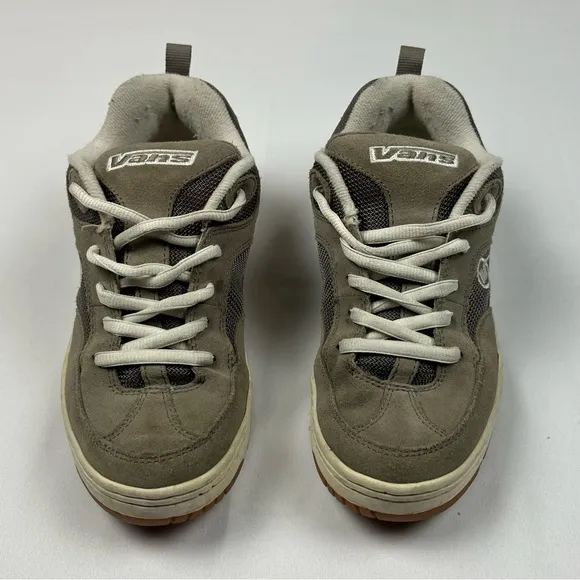 Vtg Vans Fat Tongue Skate Shoes Mens US 7 Womens 8.5 Beige/White 30125-76