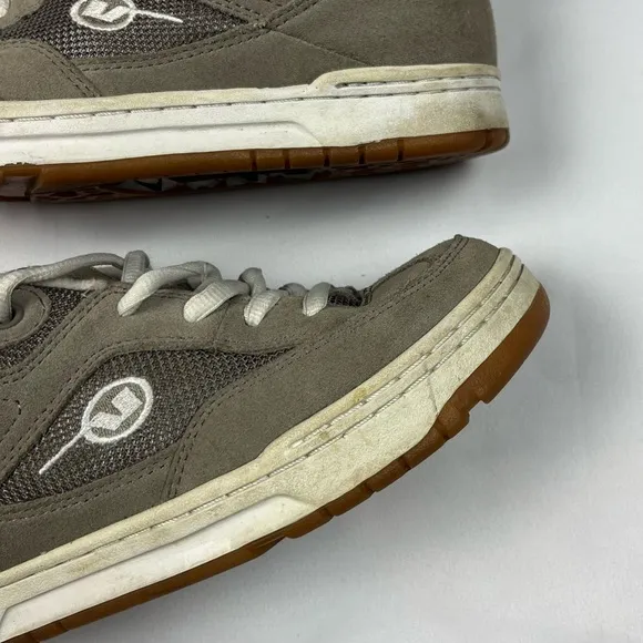 Vtg Vans Fat Tongue Skate Shoes Mens US 7 Womens 8.5 Beige/White 30125-76