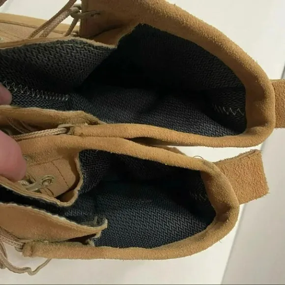 Wellco‎ Vibram Work Boots 11W mens Tan suede military Minimalist Workwear