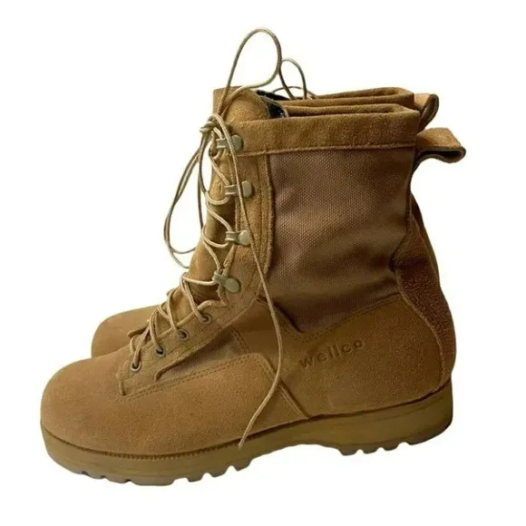 Wellco‎ Vibram Work Boots 11W mens Tan suede military Minimalist Workwear