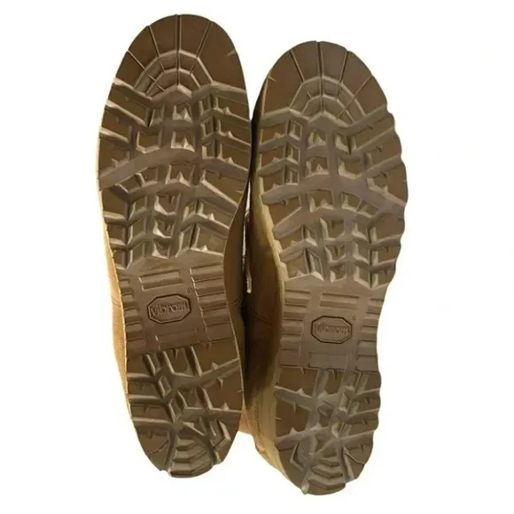 Wellco‎ Vibram Work Boots 11W mens Tan suede military Minimalist Workwear