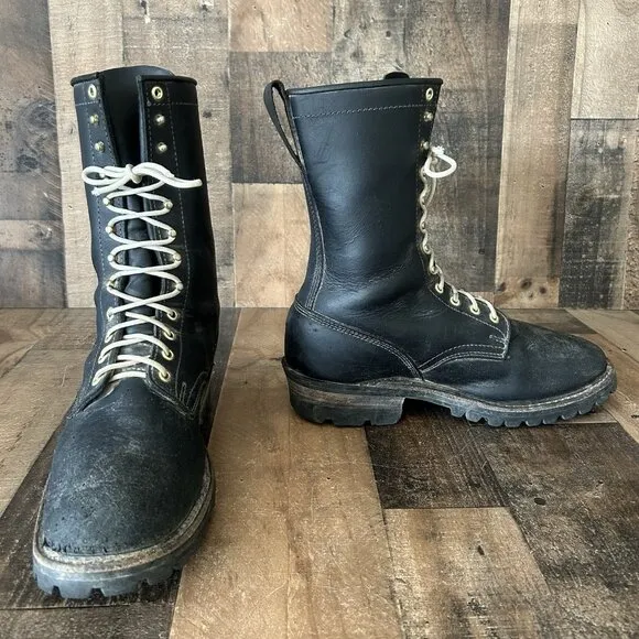 Whites Handmade H7806 Logger Packer Plain Toe Work Boots Mens 12 EE