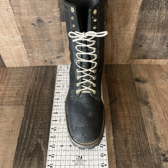 Whites Handmade H7806 Logger Packer Plain Toe Work Boots Mens 12 EE