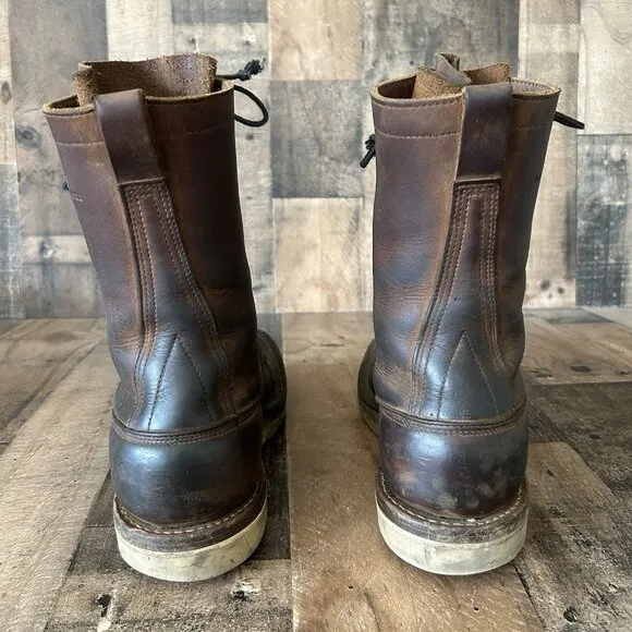 Whites Handmade Logger Packer Plain Toe Work Boots Mens 10 EE