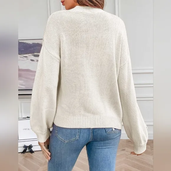 Wildflower Whisper Open Front Cardigan - White
