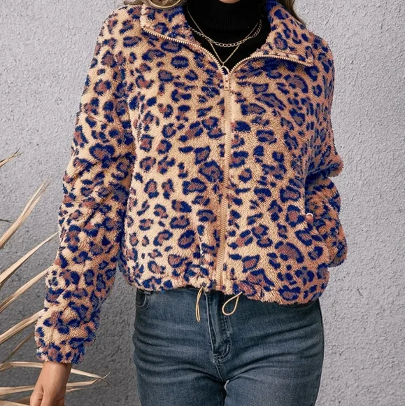 Wildly Stylish Leopard Zip-Up Jacket