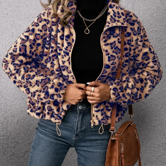 Wildly Stylish Leopard Zip-Up Jacket