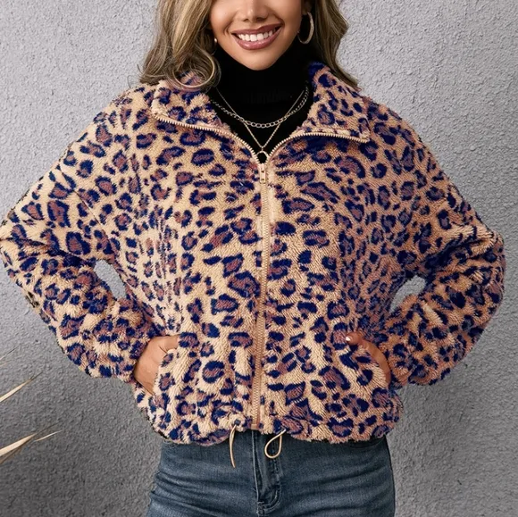 Wildly Stylish Leopard Zip-Up Jacket