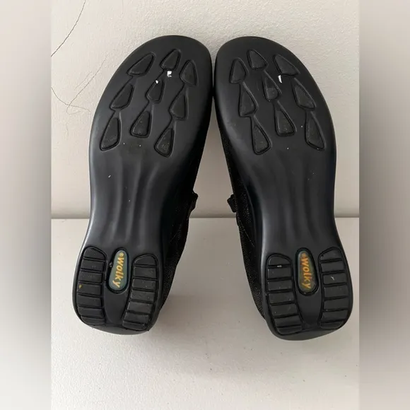 Wolky Passion Black Caviar Mary Jane Comfort Shoes Size 39
