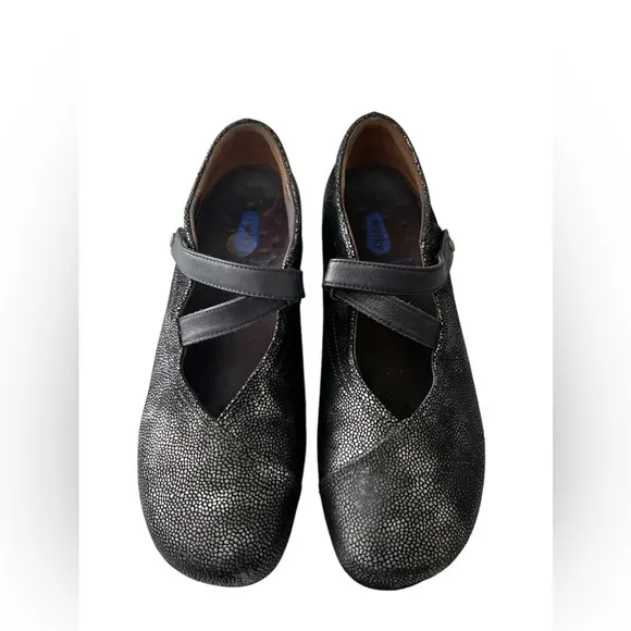 Wolky Passion Black Caviar Mary Jane Comfort Shoes Size 39