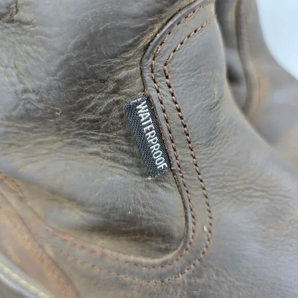 Wolverine Boots Men's 9.5 M Brown Leather Floorhand 10&quot; Pull On Soft Toe Work