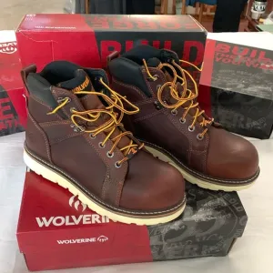 Wolverine brand work boots, men’s size 9, NIB 6” Durashocks boot, brown