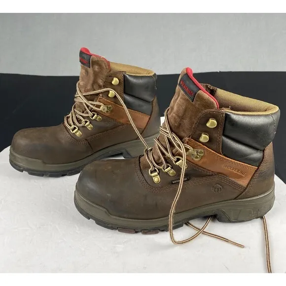 Wolverine Composite Toe F2413-18 Mens Brown Leather Work Boots Size 8.5 M