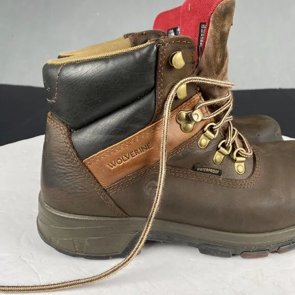 Wolverine Composite Toe F2413-18 Mens Brown Leather Work Boots Size 8.5 M