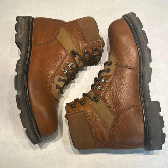Wolverine Leather Steel Toe Work Boots W04013 Mens Sz 9.5 Brown Lace Up