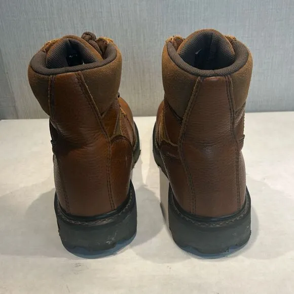 Wolverine Leather Steel Toe Work Boots W04013 Mens Sz 9.5 Brown Lace Up
