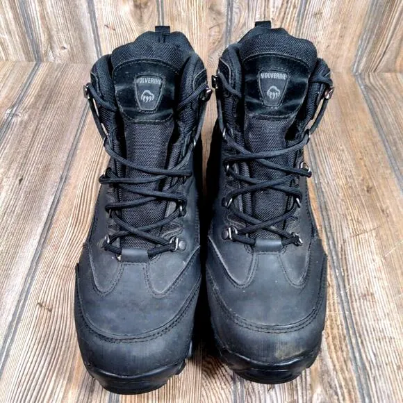 Wolverine Spencer Hiking Work Boots Black Leather Waterproof Men Sz 10 Outdoor
