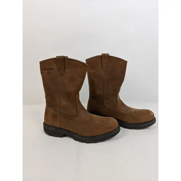 Wolverine W04727 Wellington Brown Leather Work Boots Size 10.5 Oil Resistant