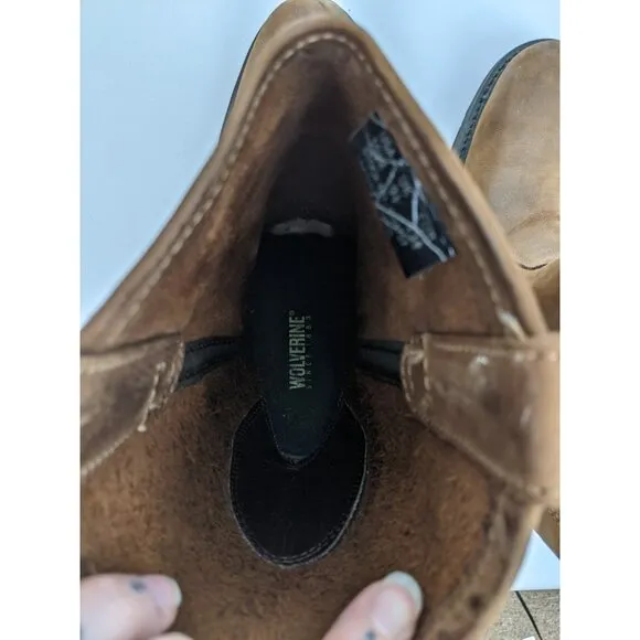 Wolverine W04727 Wellington Brown Leather Work Boots Size 10.5 Oil Resistant