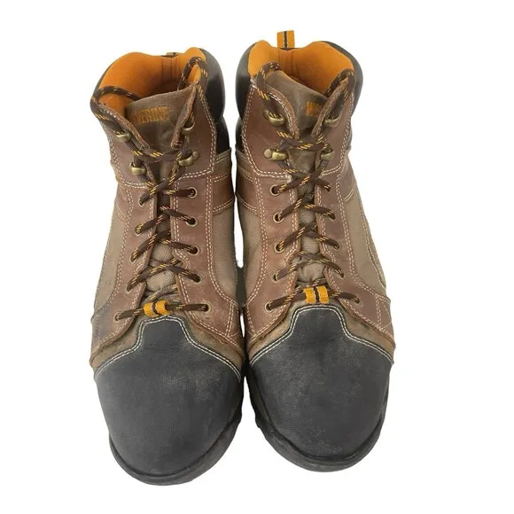 Wolverine W10242 Men's Brown Black Chisel Mid-Cut Steel Toe Work Boots Size 14M