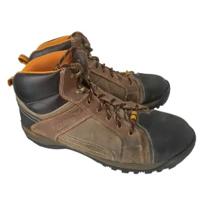 Wolverine W10242 Men's Brown Black Chisel Mid-Cut Steel Toe Work Boots Size 14M