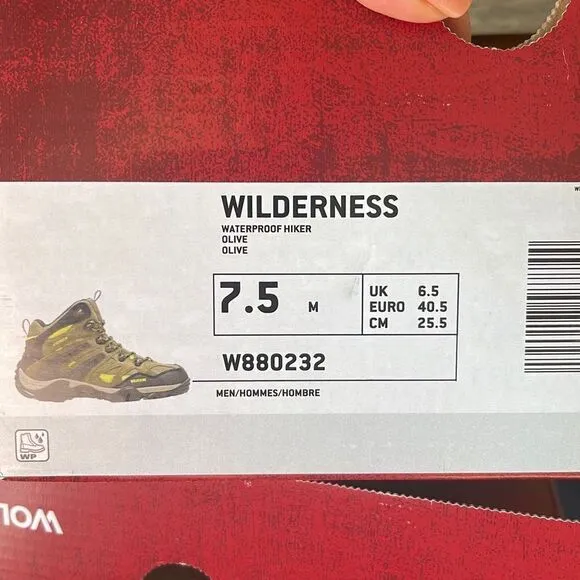Wolverine Wilderness Mens Hiking Boots Shoes Waterproof W880232 Green Size 7.5