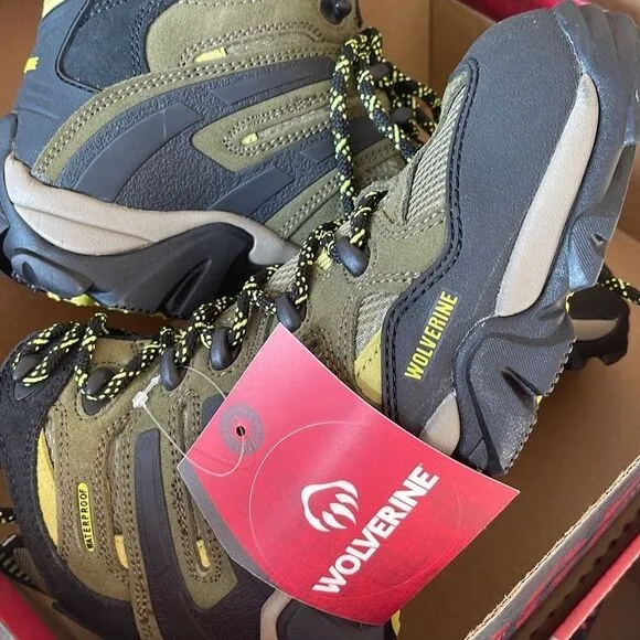 Wolverine Wilderness Mens Hiking Boots Shoes Waterproof W880232 Green Size 7.5