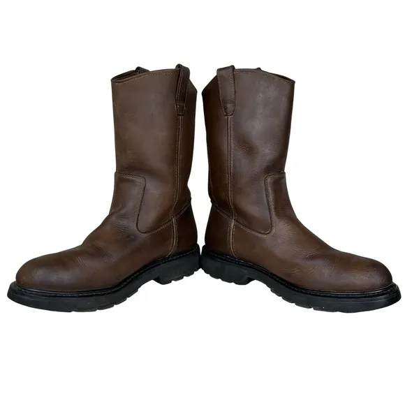Wolverine Work Boots Mens Size 12EW Brown Leather Western Soft Round Toe