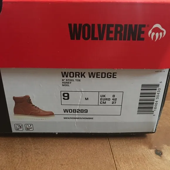 Wolverine Work Wedge Steel Toe Boots 9