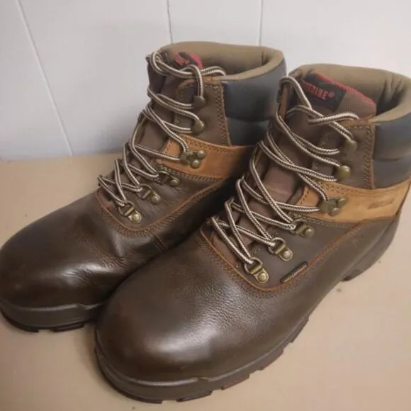Wolverine Men's Brown Leather Steel Toe Work Hiking Boots Wide