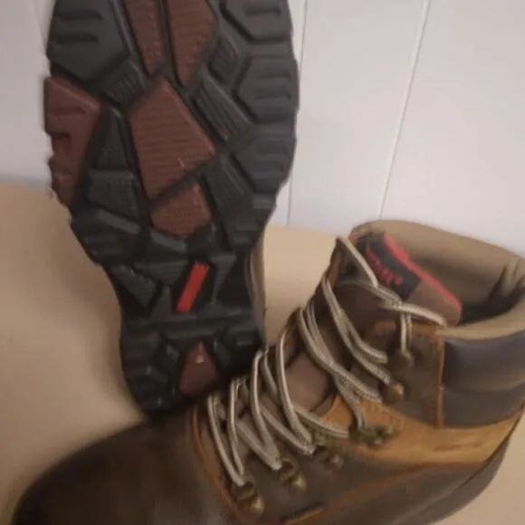 Wolverine Men's Brown Leather Steel Toe Work Hiking Boots Wide