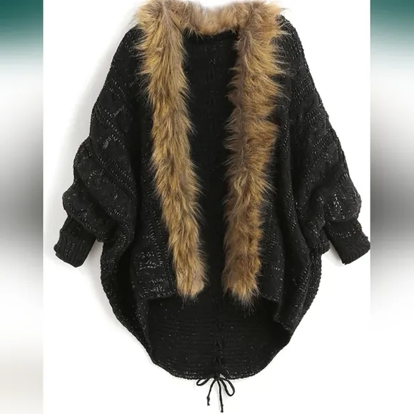 Women's Casual Loose Knitting Tops Cardigan Bat Sleeve Coat Warm Sweater