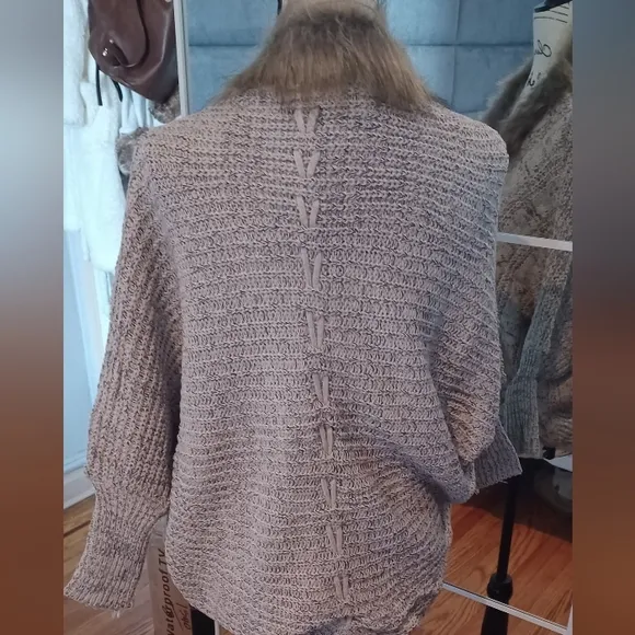 Women's Casual Loose Knitting Tops Cardigan Bat Sleeve Coat Warm Sweater