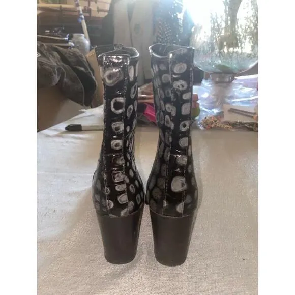 Women's Charles David Black Leather Boots Size 6