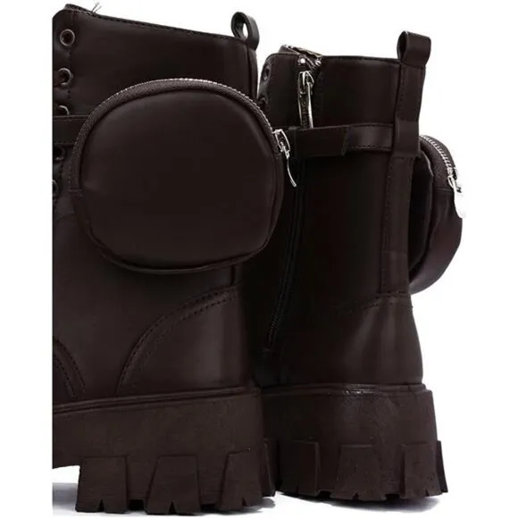 Women's Combat Platform Boots with Chunky Block Heels, High Tops Boots