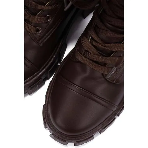 Women's Combat Platform Boots with Chunky Block Heels, High Tops Boots