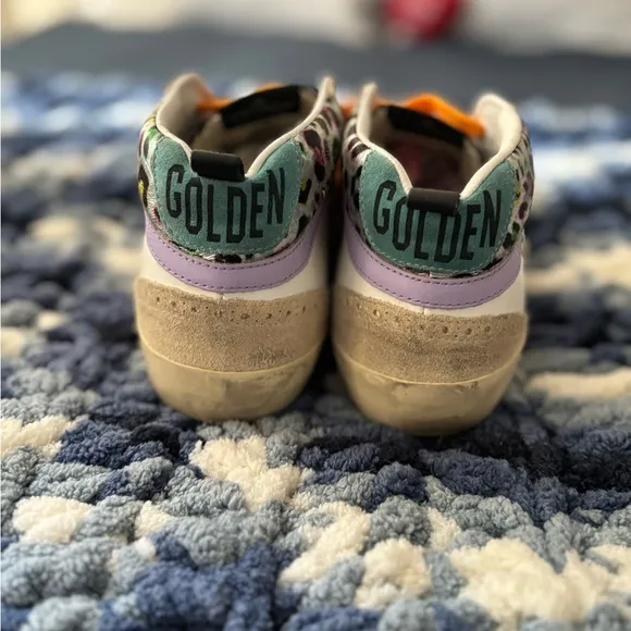 Women’s Golden Goose Sneakers - Orange and Green worn once