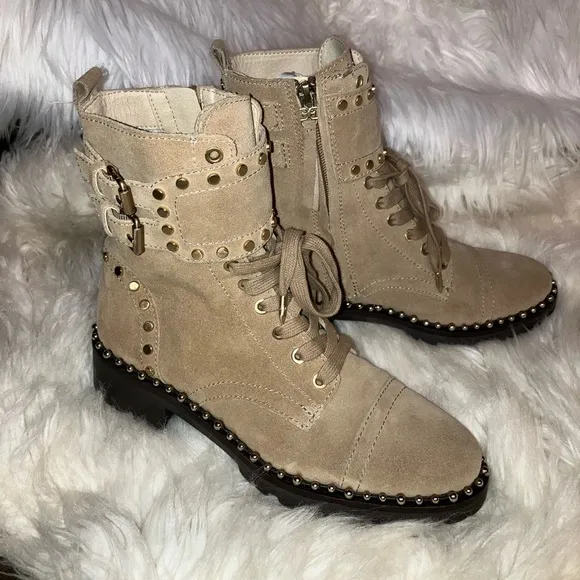 Women's Jennifer Studded Combat Boots Nwot