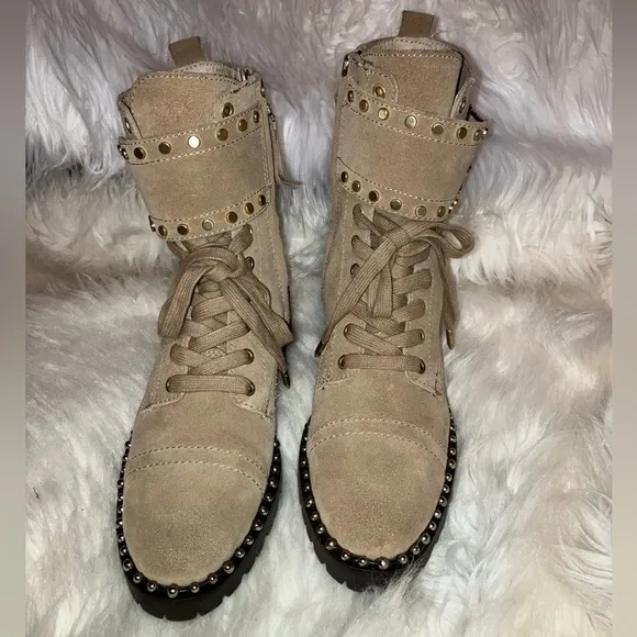 Women's Jennifer Studded Combat Boots Nwot
